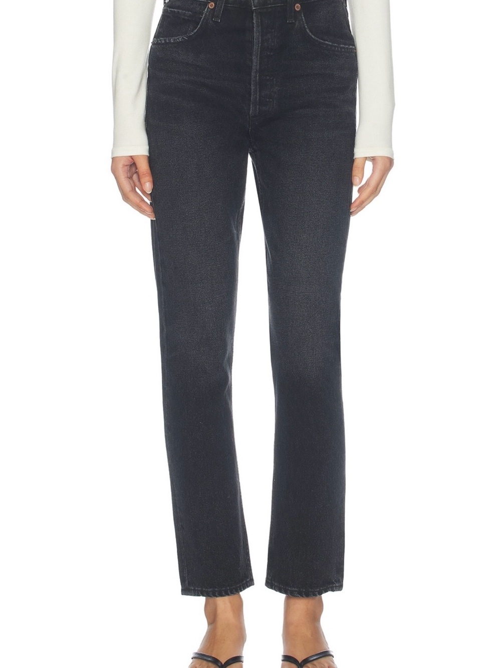 Citizens Of Humanity Black Ankle Straight Jeans